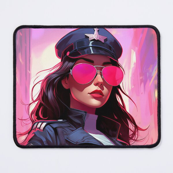 Item preview, Neon Police Woman with Pink Sunglasses designed and sold by DavideXyz.