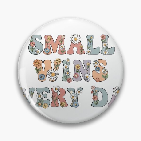 Item preview, Small Wins Every Day Retro Floral Quote designed and sold by Dzblack.