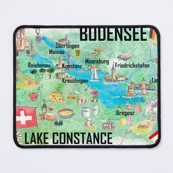 Item preview, Lake Constance Bodensee Illustrated Travel Map designed and sold by artshop77.