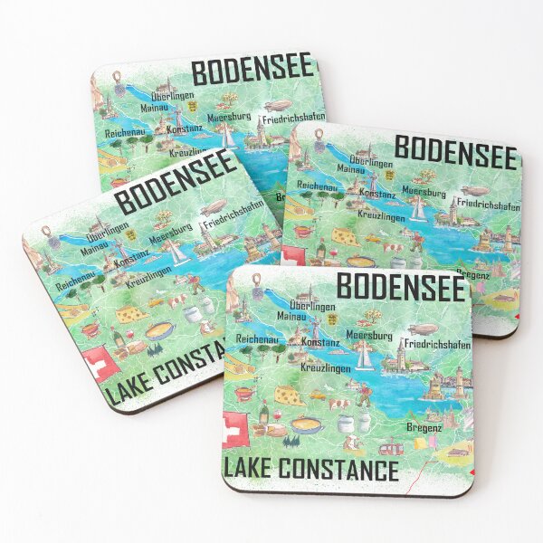 Item preview, Lake Constance Bodensee Illustrated Travel Map designed and sold by artshop77.