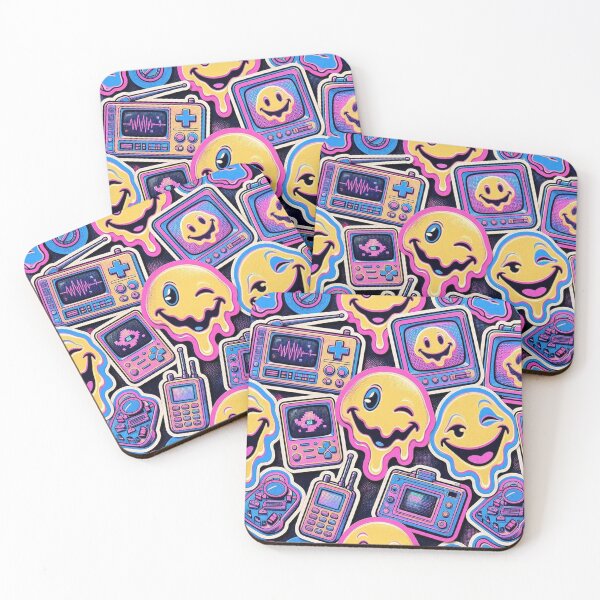 Item preview, Neon Cyber Sticker Bomb Seamless designed and sold by LenNo9881.