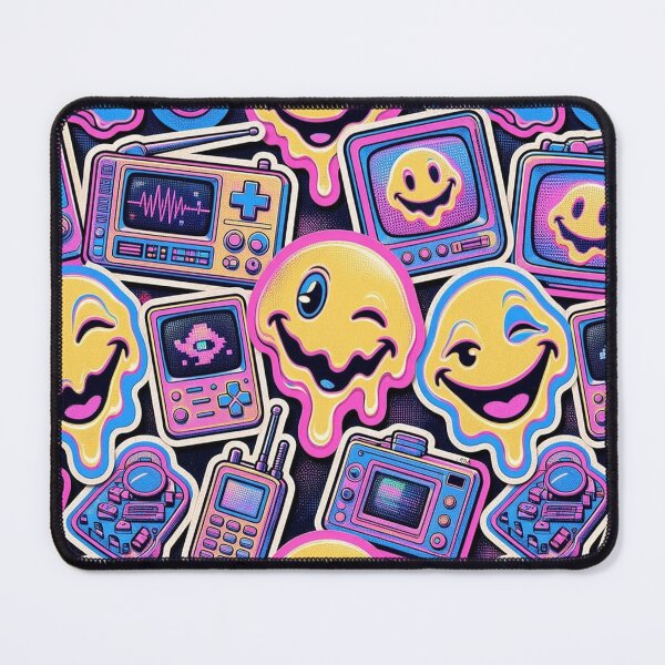 Item preview, Neon Cyber Sticker Bomb Seamless designed and sold by LenNo9881.
