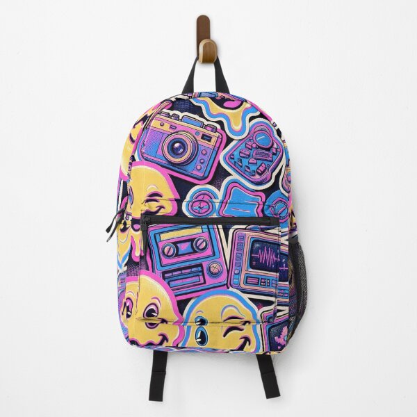 Item preview, Neon Cyber Sticker Bomb Seamless designed and sold by LenNo9881.