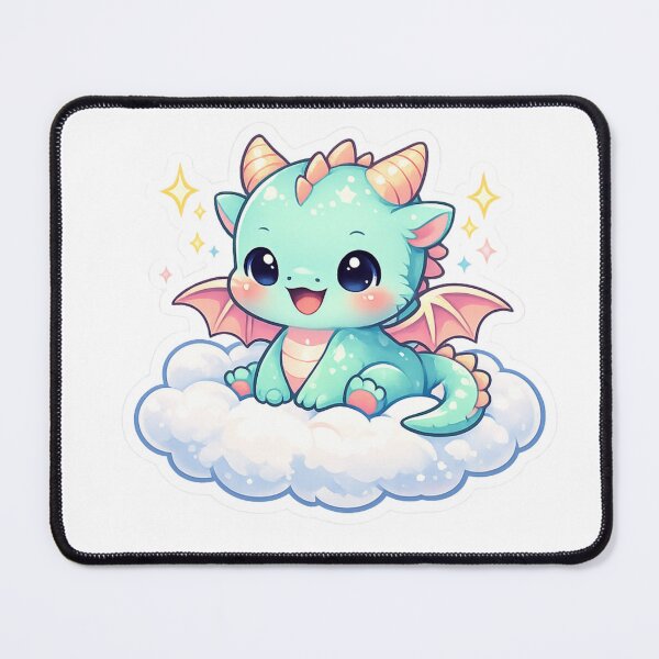 Item preview, Cute Baby Dragon Sitting on a Cloud Kawaii Sticker | Fantasy Dragon | Pastel Chibi Dragon | Magical Cute Sticker designed and sold by Sidra digital art 8277237.