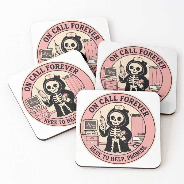 Item preview, On Call Forever Grim Reaper Nurse Badge designed and sold by Simon-art-land.