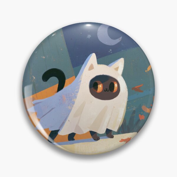 Item preview, Little Ghost Cat Under Moonlight designed and sold by Dusk Atelier.
