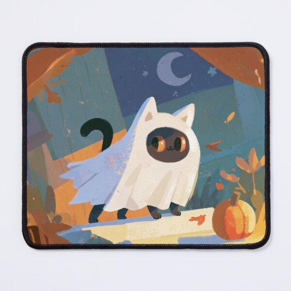 Item preview, Little Ghost Cat Under Moonlight designed and sold by Dusk Atelier.