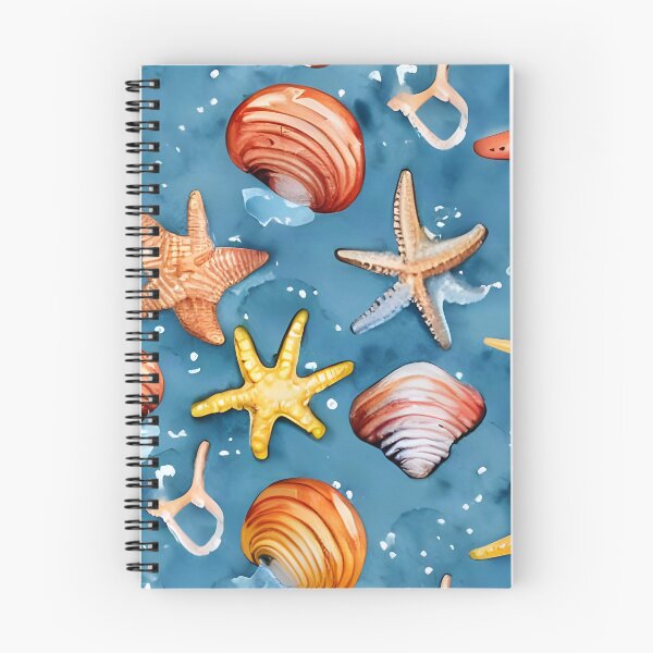 Item preview, Seamless Watercolor Seashell and Starfish Pattern designed and sold by Serene Strokes Art.