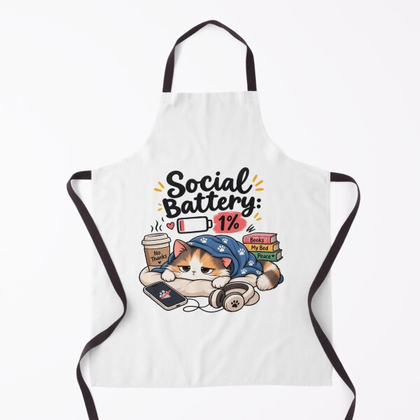 Item preview, Social Battery 1% – Introvert Cat Cozy Do Not Disturb Funny designed and sold by khadijaAchaki.