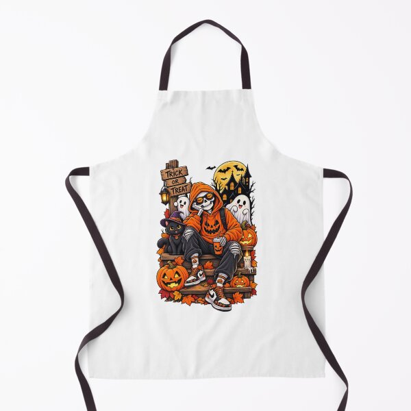 Item preview, Halloween Skeleton Orange Hoodie Black Cat Spooky Streetwear designed and sold by afr-saad.