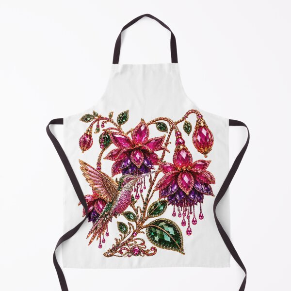 Item preview, MAJESTIC CRYSTAL HUMMINGBIRD & FUCHSIA FLOWERS JEWEL designed and sold by wordspixies.