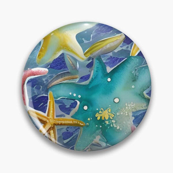 Item preview, Abstract Starfish Collage: Coastal Mosaic Pattern designed and sold by Serene Strokes Art.