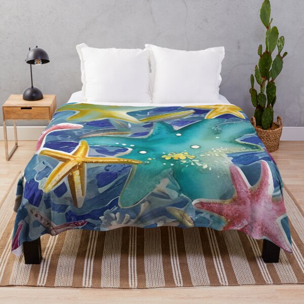 Item preview, Abstract Starfish Collage: Coastal Mosaic Pattern designed and sold by Serene Strokes Art.