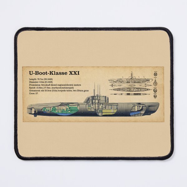 Item preview, Type XXI U-Boat Cutaway Diagram WWII German Submarine designed and sold by MilitaryMart.