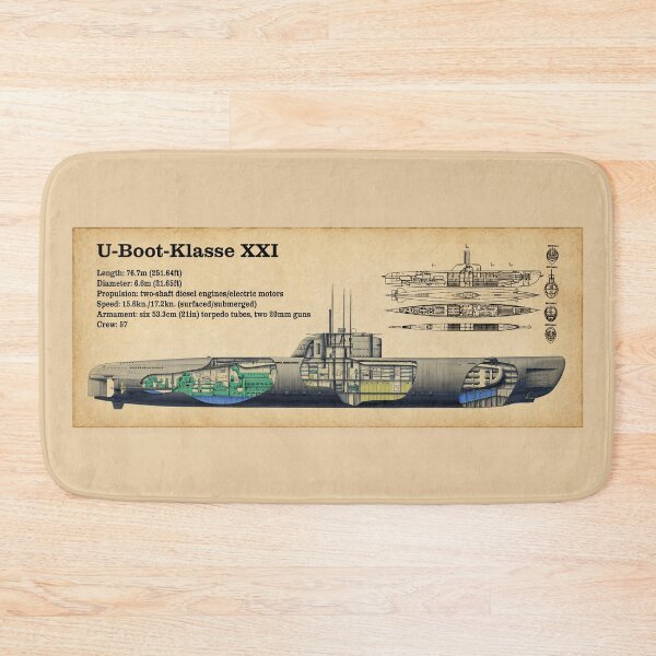 Item preview, Type XXI U-Boat Cutaway Diagram WWII German Submarine designed and sold by MilitaryMart.