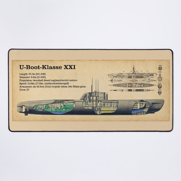 Item preview, Type XXI U-Boat Cutaway Diagram WWII German Submarine designed and sold by MilitaryMart.
