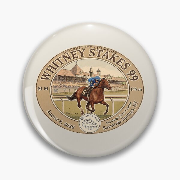 Item preview, Sovereignty wins the 2026 Whitney Stakes 99 designed and sold by Ginny Luttrell.