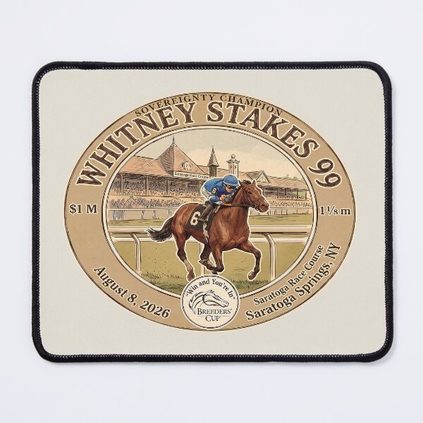 Item preview, Sovereignty wins the 2026 Whitney Stakes 99 designed and sold by Ginny Luttrell.