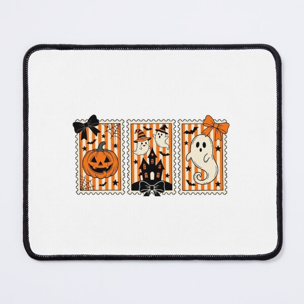 Item preview, Cute Halloween Postage Stamp Trio - Vintage Coquette Pumpkin and Ghost Stamps Graphic designed and sold by GrimNest.