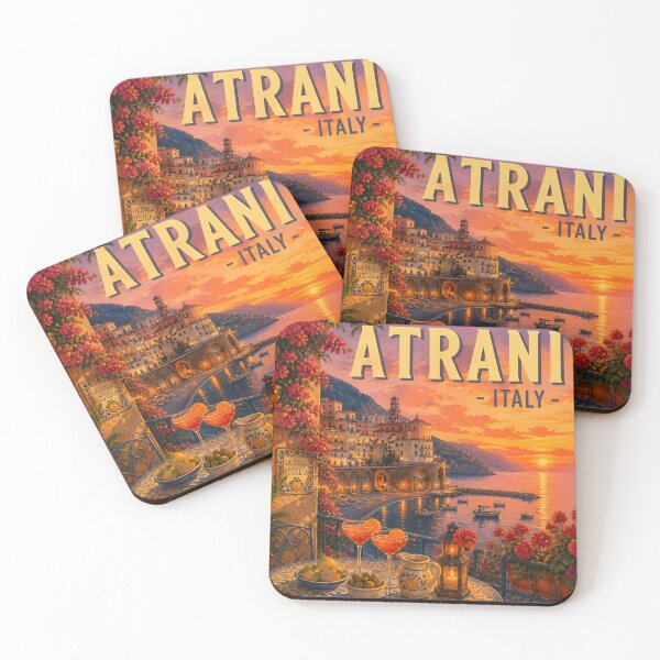 Item preview, Atrani, Amalfi Coast, Italy: Vintage-Style Painterly Travel Poster designed and sold by LSVart.