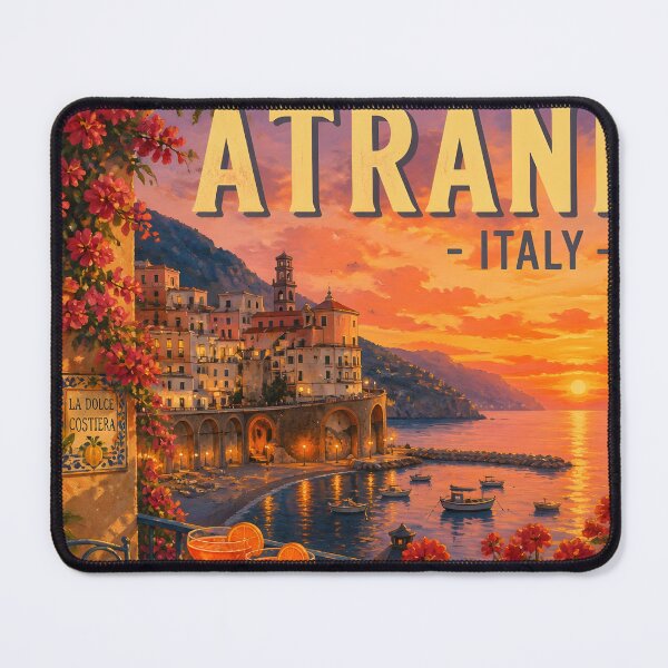 Item preview, Atrani, Amalfi Coast, Italy: Vintage-Style Painterly Travel Poster designed and sold by LSVart.