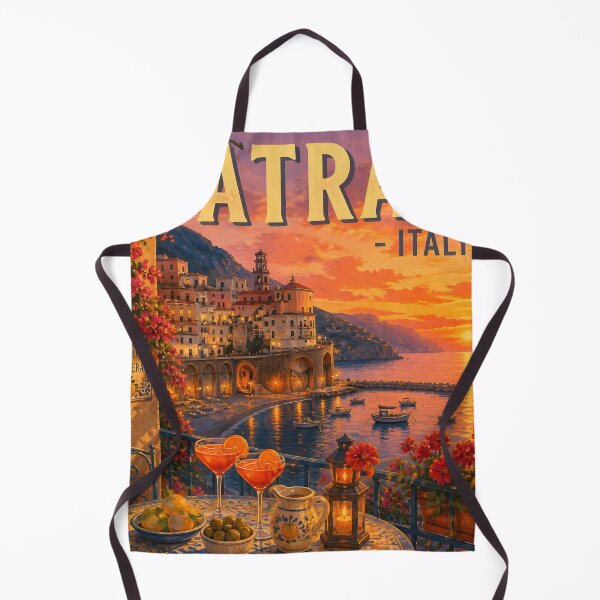 Item preview, Atrani, Amalfi Coast, Italy: Vintage-Style Painterly Travel Poster designed and sold by LSVart.