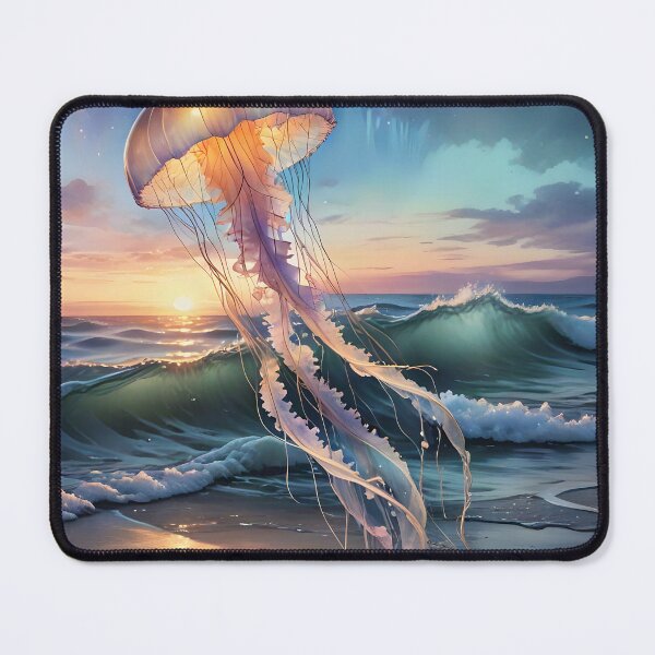 Item preview, Cosmic Jellyfish at Ocean Sunset designed and sold by Serene Strokes Art.