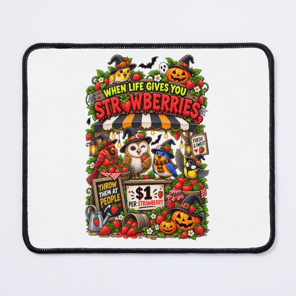 Item preview, When Life Gives You Strawberries Halloween Birds Cute Spooky Strawberry Lover Gift designed and sold by Ayden World.