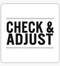 Check & Adjust Sticker