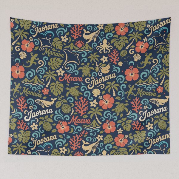Item preview, Iaorana Manava Maeva – Tahitian Tropical Tifaifai Pattern designed and sold by Tahitifaifai.