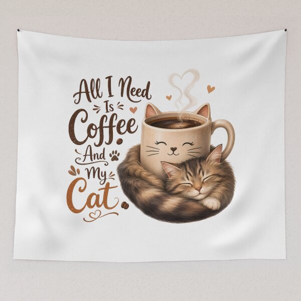 Item preview, All I Need Is Coffee And My Cat Cute Kitten designed and sold by BobbyTee Merch.