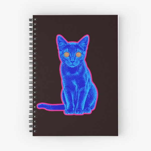 Item preview, Hypnotic Blue Cat With Psychedelic Spiral Eyes designed and sold by darametzgerart.