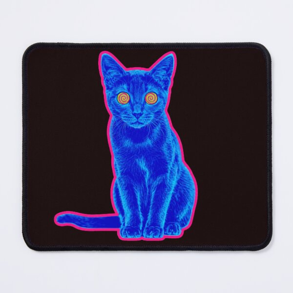 Item preview, Hypnotic Blue Cat With Psychedelic Spiral Eyes designed and sold by darametzgerart.
