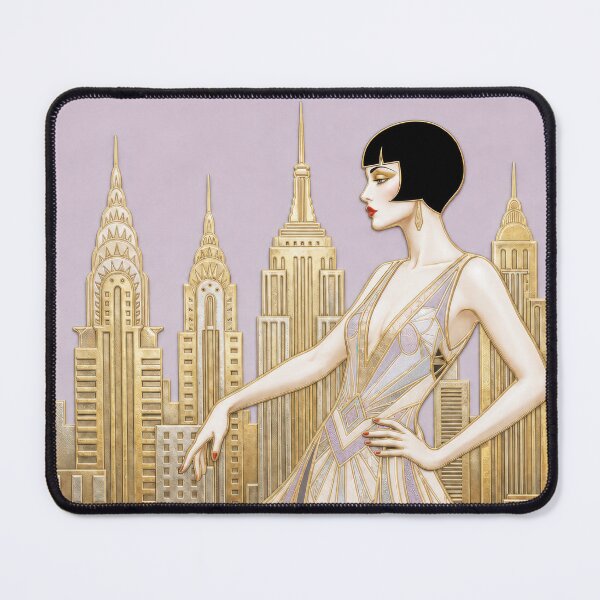 Item preview, Metropolis Art Deco Pink and Gold designed and sold by Andy Gambino Art.