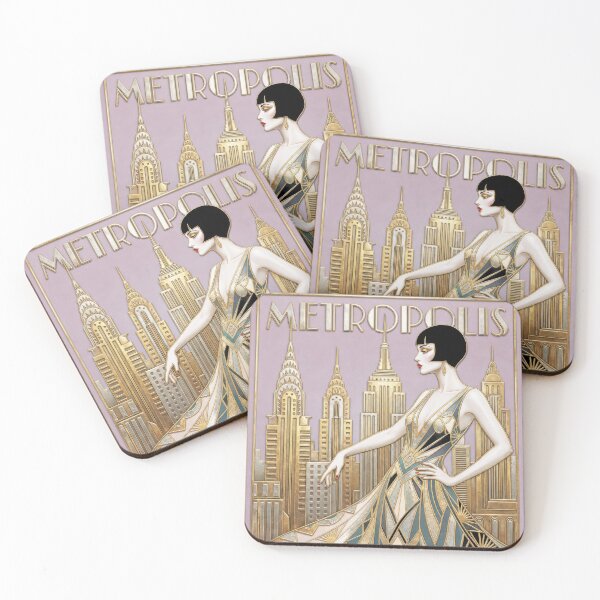 Item preview, Metropolis Art Deco Pink and Gold designed and sold by Andy Gambino Art.
