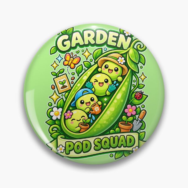 Item preview, Garden Pod Squad - Cute Kawaii Gardening Peas designed and sold by Human Error Goods.