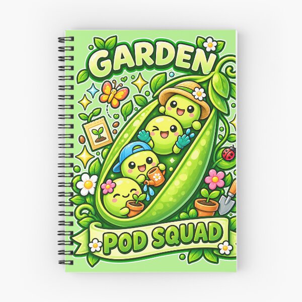 Item preview, Garden Pod Squad - Cute Kawaii Gardening Peas designed and sold by Human Error Goods.