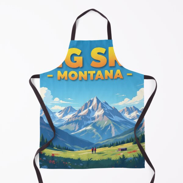 Item preview, Big Sky, Montana, USA: Vintage-Style Painterly Travel Poster designed and sold by LSVart.