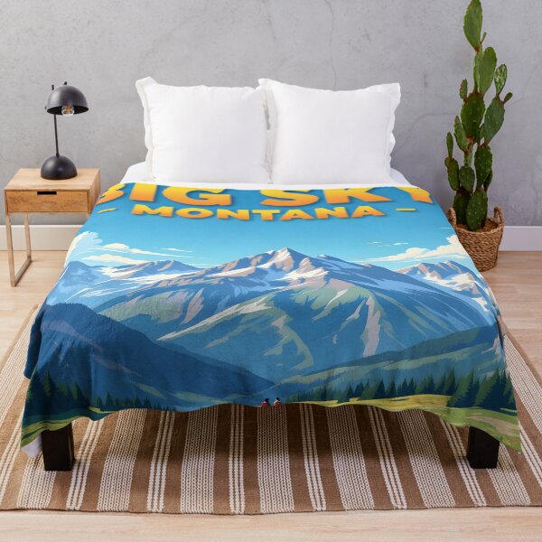 Item preview, Big Sky, Montana, USA: Vintage-Style Painterly Travel Poster designed and sold by LSVart.