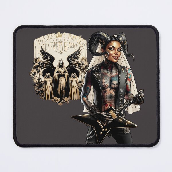Item preview, Horned Bride Guitar Tattoo Emblem designed and sold by Voodoo Store Paranormal Collections.