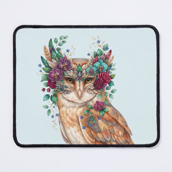 Item preview, Floral Owl Masquerade Botanical Portrait designed and sold by ImageryLoom.