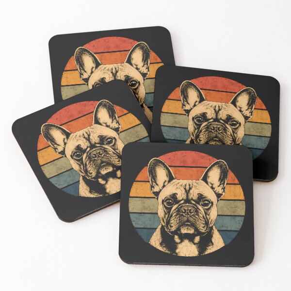 Item preview, Vintage French Bulldog Retro Stripes Minimalist Dog designed and sold by Moizento.