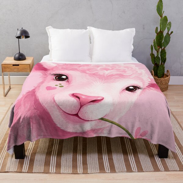 Item preview, Cute Pink Lamb With Flower | Kawaii Cottagecore Art designed and sold by ravuh.