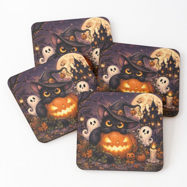 Item preview, Witchy Black Cat Halloween Pumpkin designed and sold by TeikunShop.