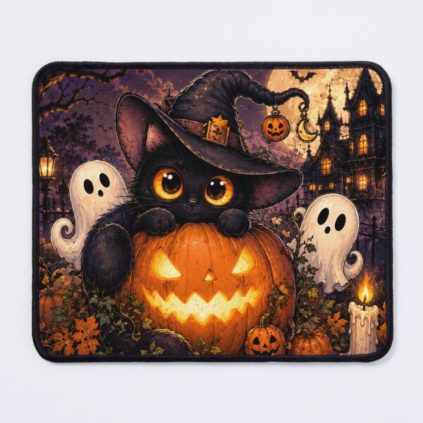 Item preview, Witchy Black Cat Halloween Pumpkin designed and sold by TeikunShop.