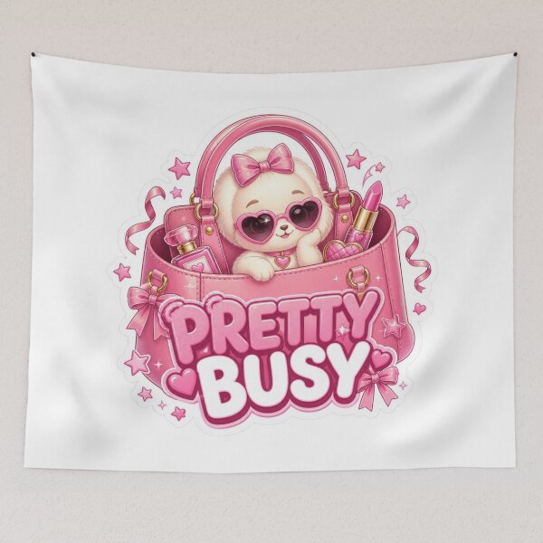 Item preview, Pretty Busy Pink Sticker PNG | Cute Girly Kawaii Aesthetic Graphic | Feminine Bow & Beauty Sticker | Pink Gift for Her designed and sold by Stylestickers55.