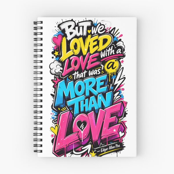 Item preview, But We Loved With A Love Edgar Allan Poe Graffiti Quote designed and sold by CozyPaletteShop.