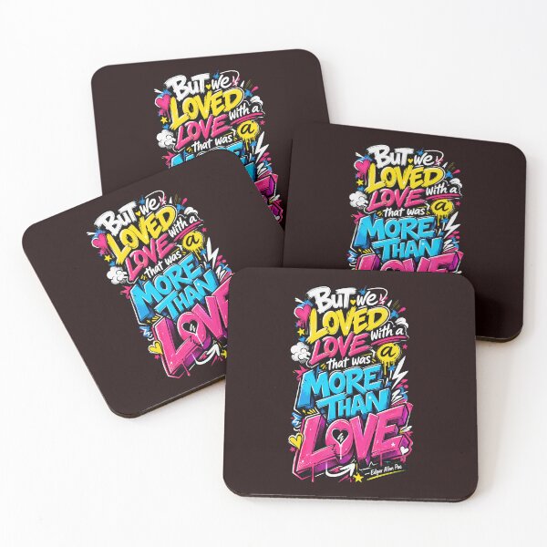Item preview, But We Loved With A Love Edgar Allan Poe Graffiti Quote designed and sold by CozyPaletteShop.