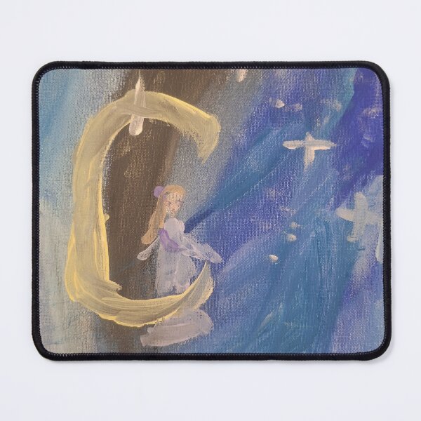 Item preview, Girl Sitting on the Crescent Moon Night designed and sold by SofiaByCruti.