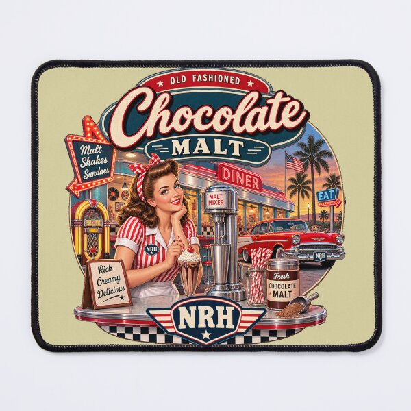 Item preview, Vintage NRH Chocolate Malt Diner metal sign designed and sold by Normandy Road Heritage.